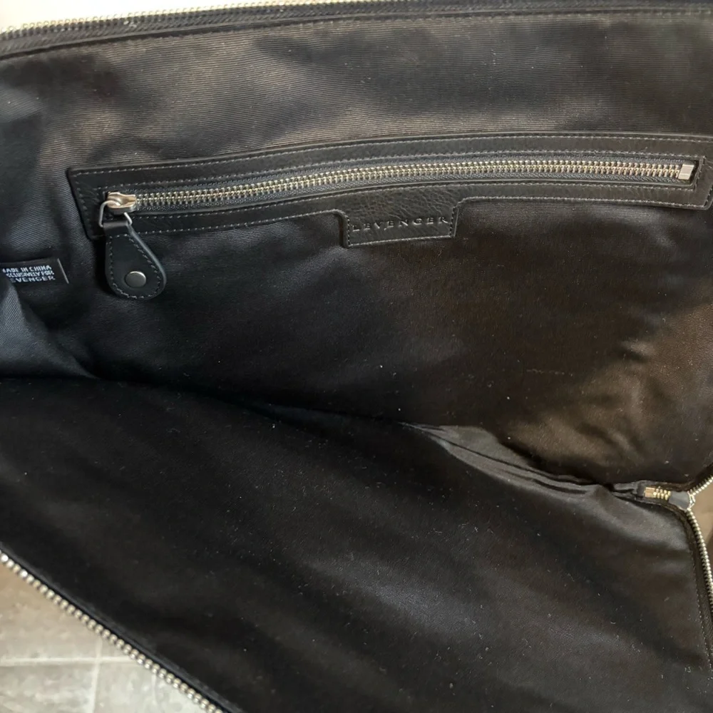 Levenger leather zip around laptop case